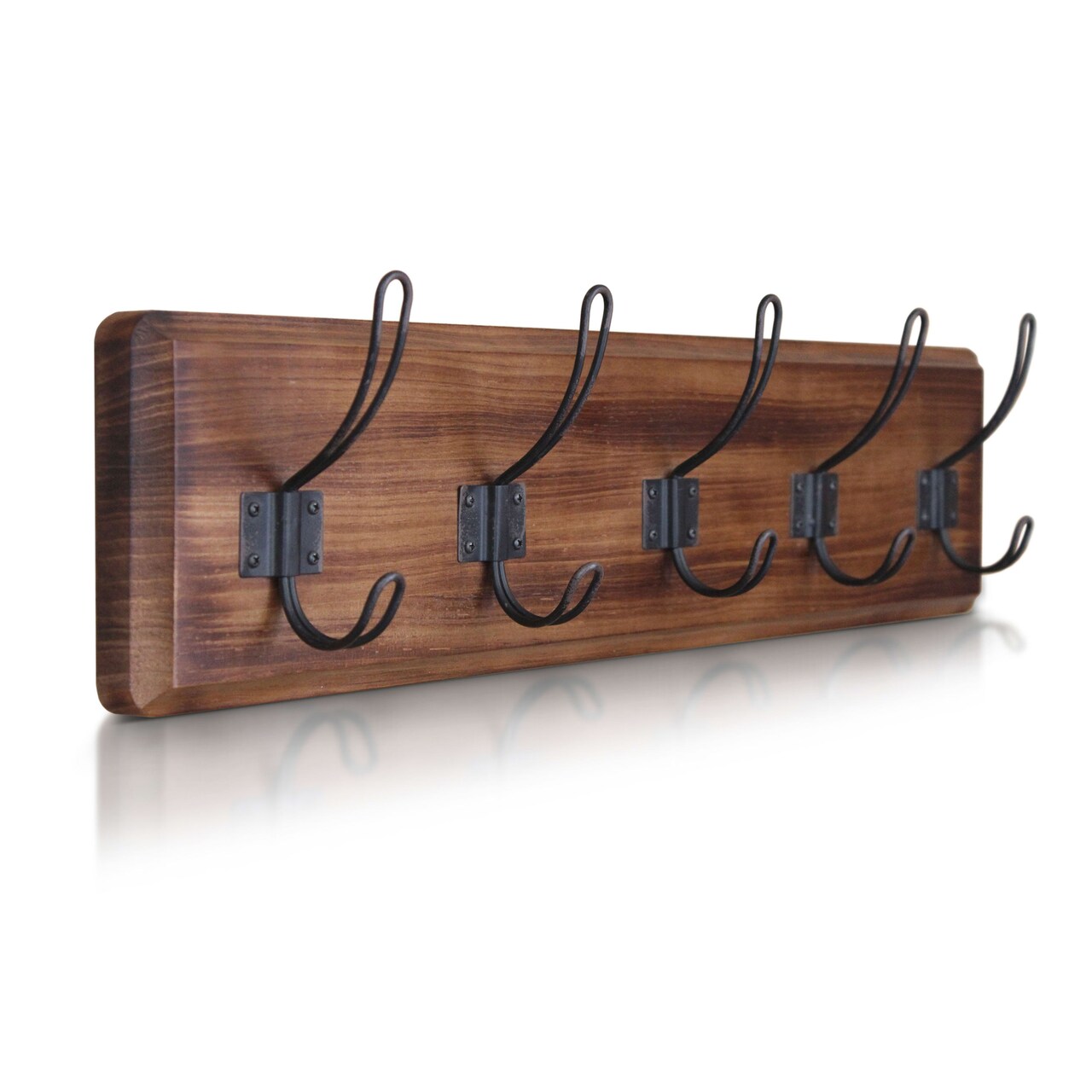 HBCY Creations Rustic Coat Rack with Hooks -Wall Mount Coat Rack - Solid Pine Wood Entryway Hanger - Farmhouse Coat Rack for Kitchen, Bedroom